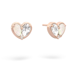 Opal 'Our Heart' 14K Rose Gold earrings E5072