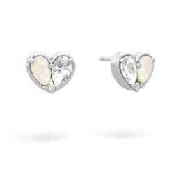 Opal 'Our Heart' 14K White Gold earrings E5072