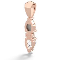 Opal Bowtie Drop 14K Rose Gold pendant P0865