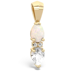Opal Bowtie Drop 14K Yellow Gold pendant P0865