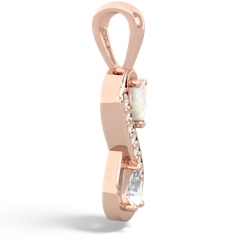 Opal Diamond Infinity 14K Rose Gold pendant P5390