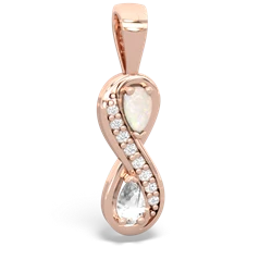 Opal Diamond Infinity 14K Rose Gold pendant P5390