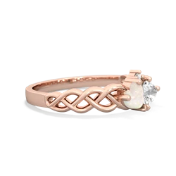 Opal Heart To Heart Braid 14K Rose Gold ring R5870