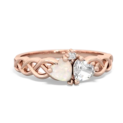 Opal Heart To Heart Braid 14K Rose Gold ring R5870