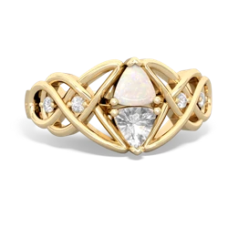 Opal Keepsake Celtic Knot 14K Yellow Gold ring R5300