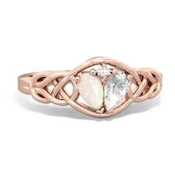 Opal Celtic Love Knot 14K Rose Gold ring R5420