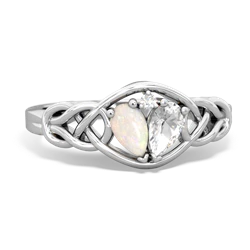 Opal Celtic Love Knot 14K White Gold ring R5420