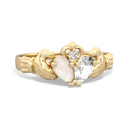 Opal 'Our Heart' Claddagh 14K Yellow Gold ring R2388