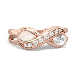 Opal Diamond Infinity 14K Rose Gold ring R5390