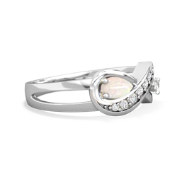 Opal Diamond Infinity 14K White Gold ring R5390