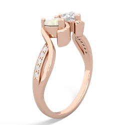 Opal Side By Side 14K Rose Gold ring R3090