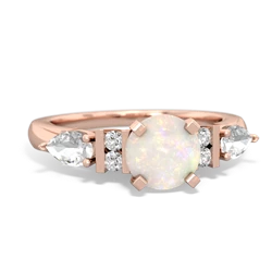 Opal 6Mm Round Eternal Embrace Engagement 14K Rose Gold ring R2005