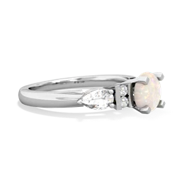 Opal 6Mm Round Eternal Embrace Engagement 14K White Gold ring R2005