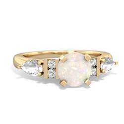 Opal 6Mm Round Eternal Embrace Engagement 14K Yellow Gold ring R2005