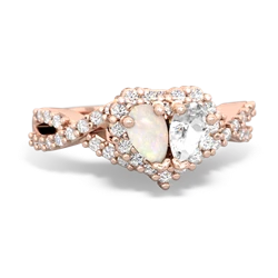 Opal Diamond Twist 'One Heart' 14K Rose Gold ring R2640HRT