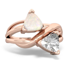 Opal Split Band Swirl 14K Rose Gold ring R2341