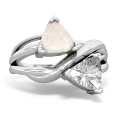 Opal Split Band Swirl 14K White Gold ring R2341