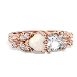 Opal Diamond Butterflies 14K Rose Gold ring R5601