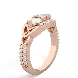 Opal Sparkling Celtic Knot 14K Rose Gold ring R2645