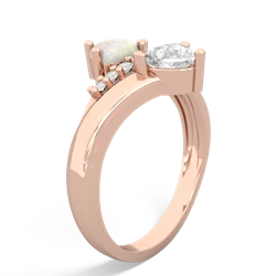 Opal Heart To Heart 14K Rose Gold ring R2064