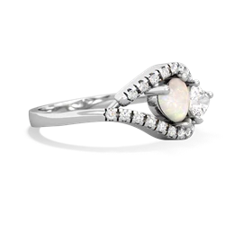 Opal Mother And Child 14K White Gold ring R3010