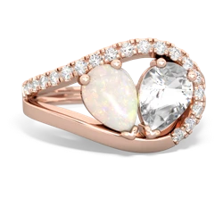 Opal Nestled Heart Keepsake 14K Rose Gold ring R5650