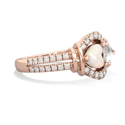 Opal Art-Deco Keepsake 14K Rose Gold ring R5630