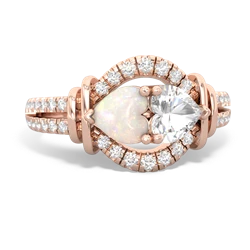 Opal Art-Deco Keepsake 14K Rose Gold ring R5630