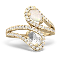 Opal Diamond Dazzler 14K Yellow Gold ring R3000