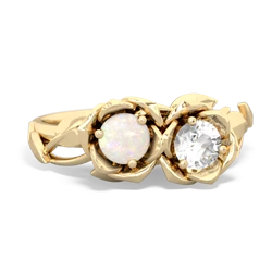 Opal Rose Garden 14K Yellow Gold ring R5510