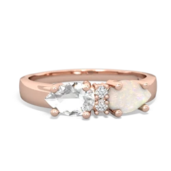 Opal Pear Bowtie 14K Rose Gold ring R0865