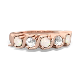 Opal Anniversary Band 14K Rose Gold ring R2089