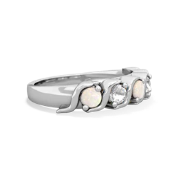 Opal Anniversary Band 14K White Gold ring R2089