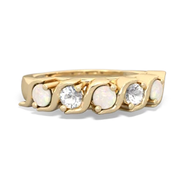 Opal Anniversary Band 14K Yellow Gold ring R2089