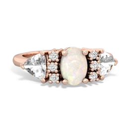 Opal Antique Style Three Stone 14K Rose Gold ring R2186