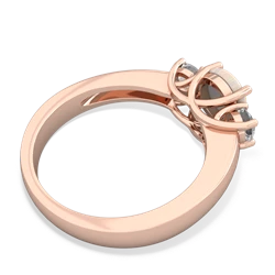 Opal Three Stone Round Trellis 14K Rose Gold ring R4018