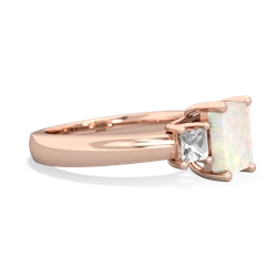 Opal Three Stone Emerald-Cut Trellis 14K Rose Gold ring R4021