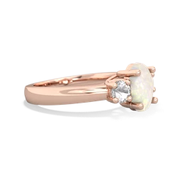 Opal Three Stone Oval Trellis 14K Rose Gold ring R4024