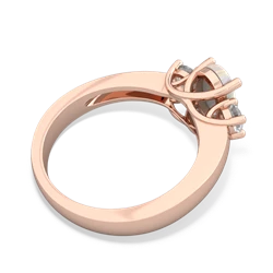 Opal Three Stone Oval Trellis 14K Rose Gold ring R4024