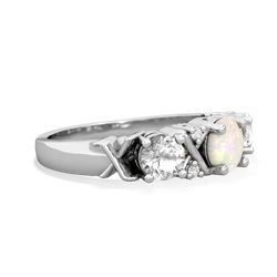 Opal Hugs And Kisses 14K White Gold ring R5016