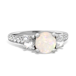 Opal Pave Trellis 14K White Gold ring R5500