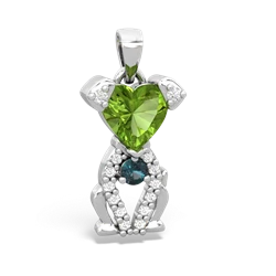 Peridot Puppy Love 14K White Gold pendant P5800