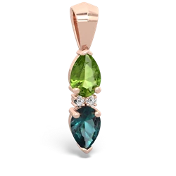 Peridot Bowtie Drop 14K Rose Gold pendant P0865