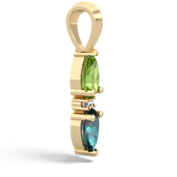 Peridot Bowtie Drop 14K Yellow Gold pendant P0865