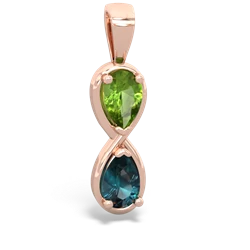 Peridot Infinity 14K Rose Gold pendant P5050