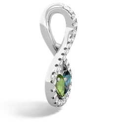 Peridot Pave Twist 'One Heart' 14K White Gold pendant P5360