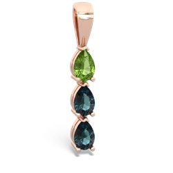 Peridot Dew Drops 14K Rose Gold pendant P2251