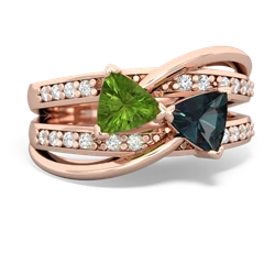 Peridot Bowtie 14K Rose Gold ring R2360