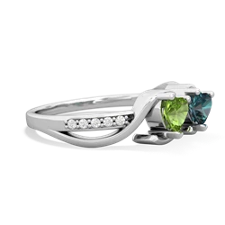 Peridot Side By Side 14K White Gold ring R3090