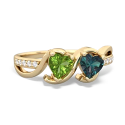 Peridot Side By Side 14K Yellow Gold ring R3090